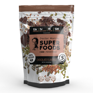 Dr. Murray's, Super Foods, 3 Seed Protein Powder, Chocolate, 16 oz and 32 oz.