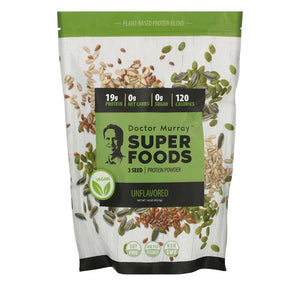 Dr. Murray's, Super Foods, 3 Seed Vegan Protein Powder, Unflavored, 16 oz