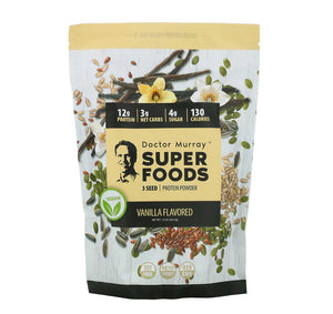 Dr. Murray's, Super Foods, 3 Seed Protein Powder, Vanilla, 16 oz (453.5 g)